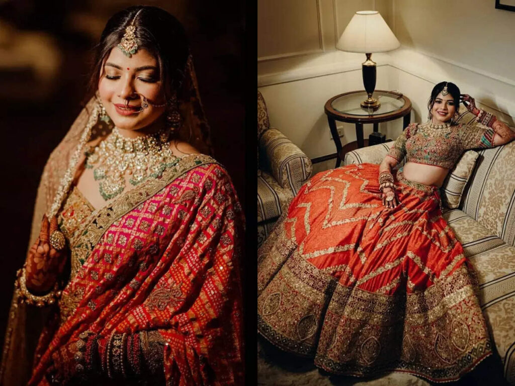 Bride's sindoor-hued lehenga