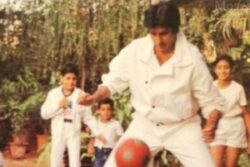 Amitabh Bachchan and Family Play Football in This National Sports Day Throwback