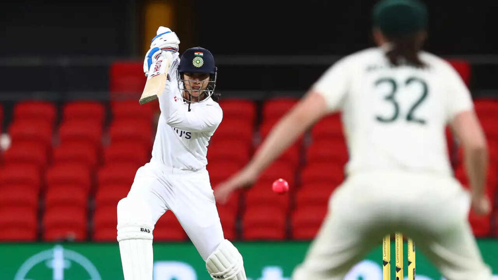 Day/Night Test: Mandhana scores 80 as India finish rain-hit Day 1 on 132/1