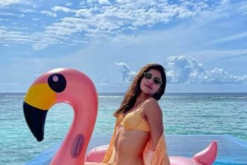 Ananya Panday Shares Pics in an Orange and White Bikini from Maldives