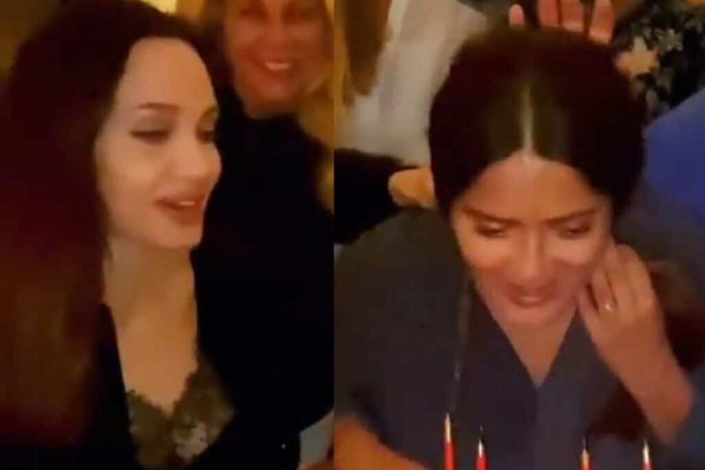 Angelina Jolie Celebrates Salma Hayek's Birthday by Smashing Cake on Her Face; Watch Video