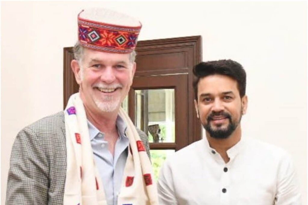 I&B Minister Anurag Thakur Presents Copy of Bhagvad Gita to Netflix Co-founder Reed Hastings