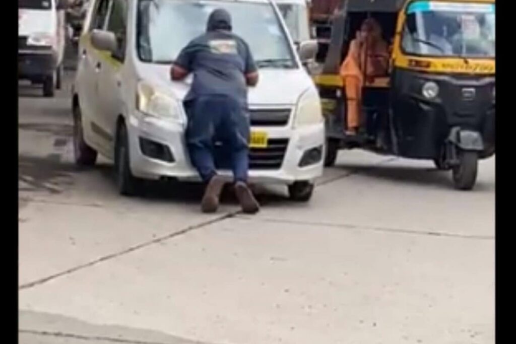 WATCH | BMC Cleanup Marshal Clings to Car Bonnet as Driver Refuses to Stop and Pay Fine