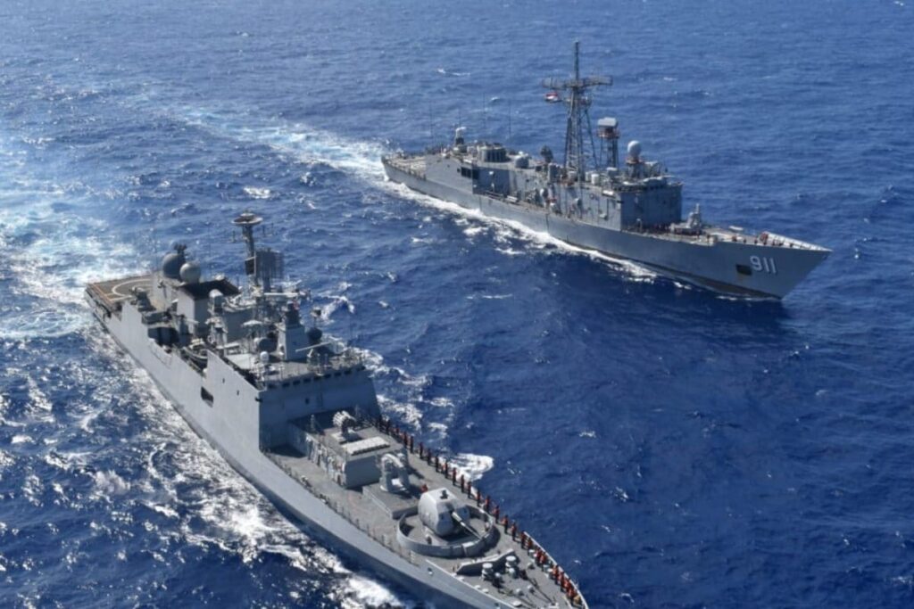 Indian Naval Frigate INS Tabar Carries Out Exercise with Egyptian Warship in Mediterranean Sea