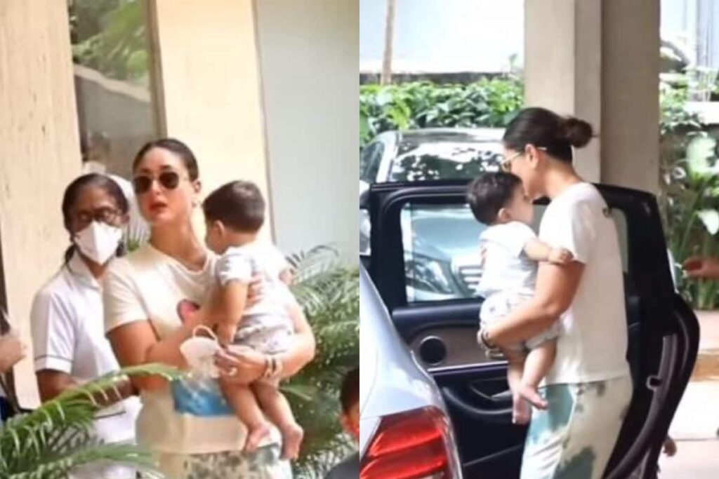 Kareena Kapoor Khan Visits Randhir Kapoor With Jehangir While Taimur Yells at Paps