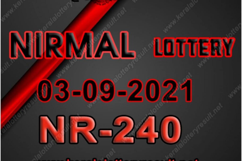 Kerala Nirmal NR-240 Lottery Result 2021 Live Updates: Check Winning Numbers for September 3