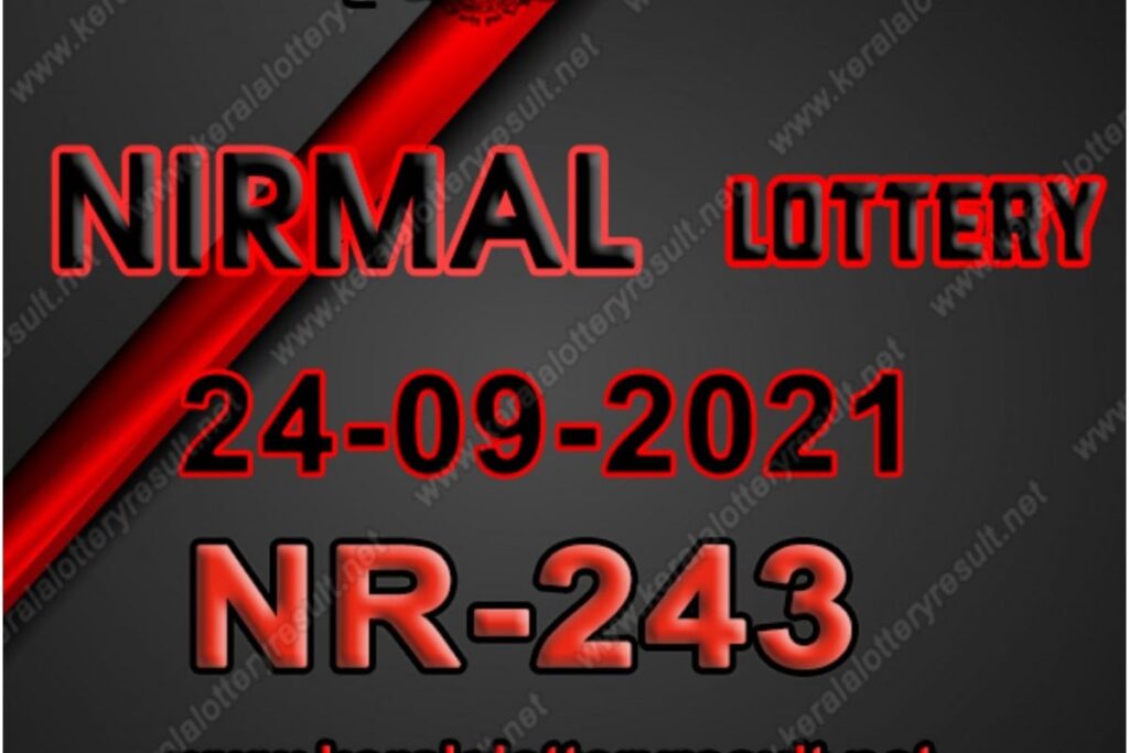 Kerala Nirmal NR-243 Lottery Result 2021 Live Updates: Check Winning Numbers for September 24