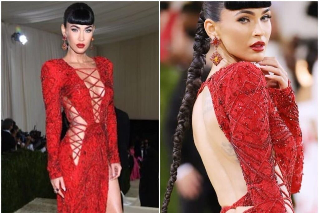 Met Gala 2021: Megan Fox Sizzles in Red Lace-up Dress, See Pics