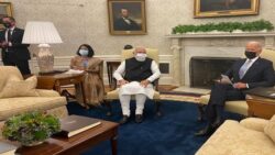 PM Narendra Modi holds first bilateral meeting with US President Joe Biden