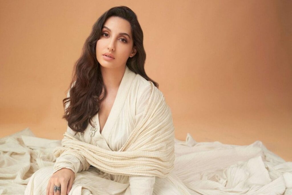 Nora Fatehi Looks Elegant in This Ivory Anarkali by Rohit Bal; See Pics