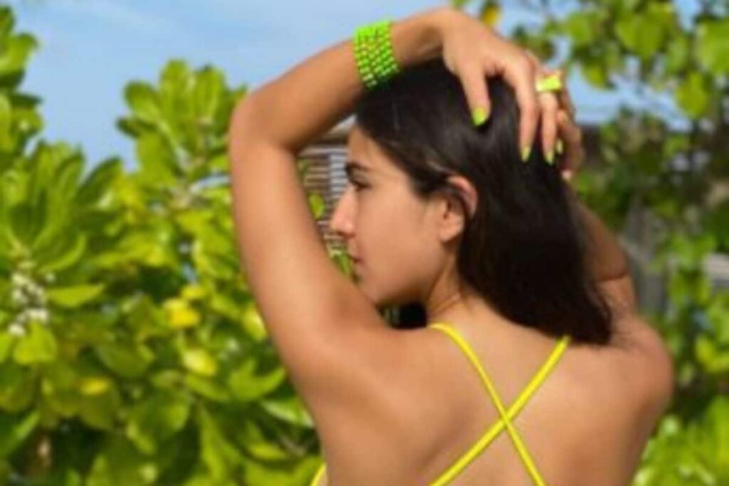 Sara Ali Khan Poses in Bright Yellow Swimsuit in New Pics from Maldives