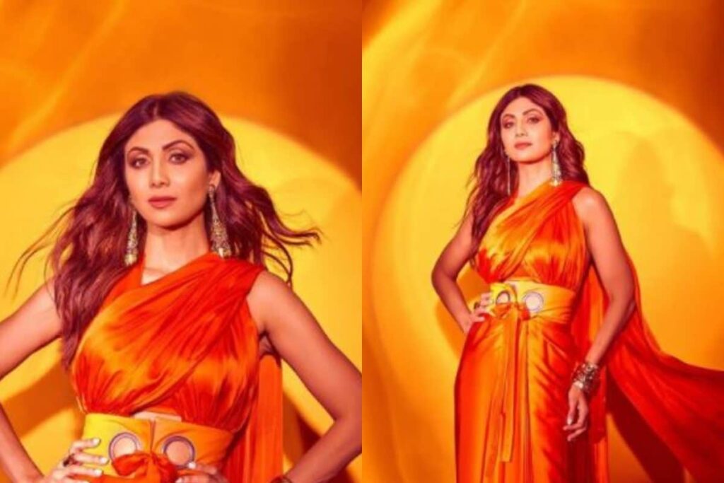 Shilpa Shetty Dons Rs 24k Saree for Super Dancer 4, Looks Resplendent in Orange