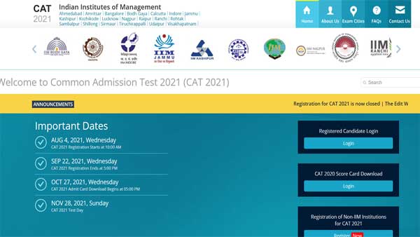 IIM CAT Admit Card 2021 to be released at 5 pm