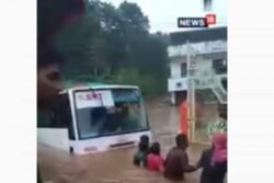 WATCH | Videos Show Rain Horror in Kerala; Locals Rescue Passengers Stuck in Submerged Bus