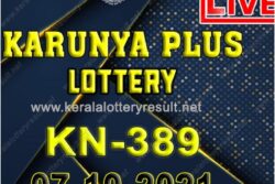 Kerala Karunya Plus KN-389 Lottery Result 2021 Live Updates: Check Winning Numbers for October 7