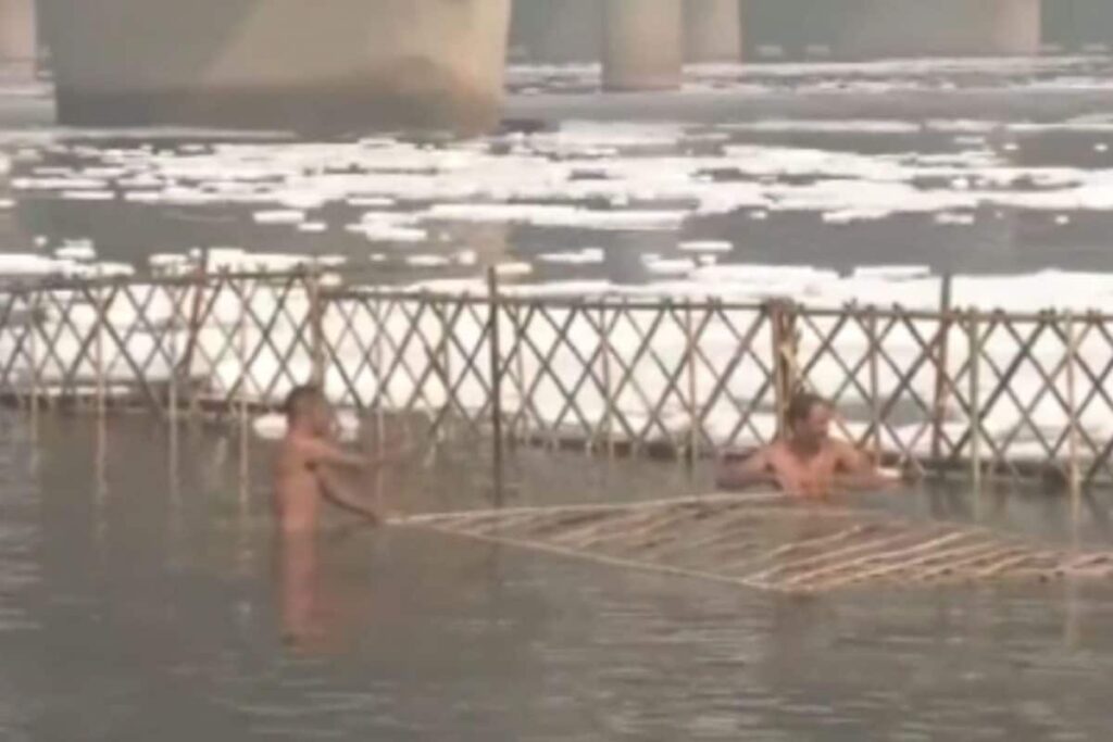 Yamuna Toxic Foam: Chhath Festivities Dampened With Barricades, Police at Key Sites