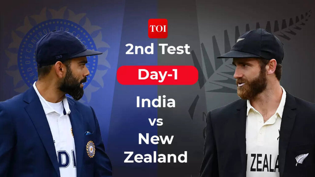 Live Cricket Score, India vs New Zealand 2nd Test Day 1