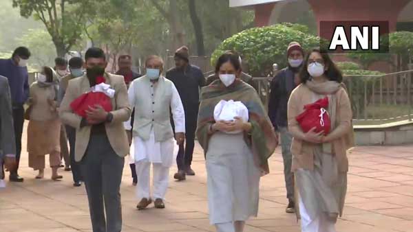 Gen Bipin Rawat's daughters collect ashes of their parents; to immerse in Haridwar