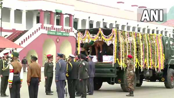 Floral tributes paid to Bipin Rawat, others at Madras Regimental Centre