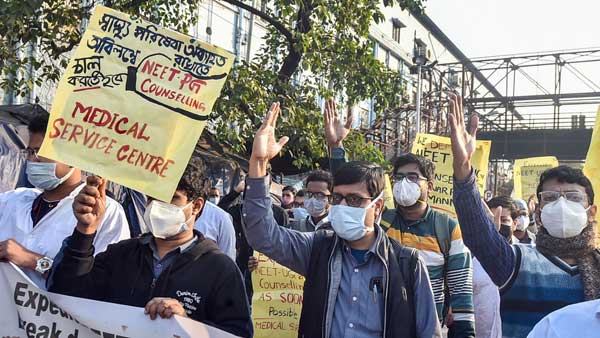 NEET PG Counselling 2021: Protests held, slogans raised