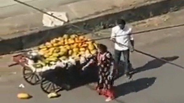 Viral Video: Angry woman throws vendor’s fruits on street after handcart allegedly hits her car