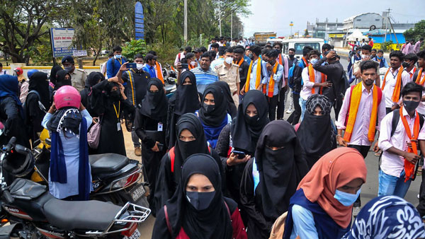 Hijab, saffron scarves banned in Karnataka minority department-run institutions