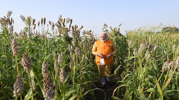 PM Modi tastes 'chana' direct from farm in ICRISAT campus [Watch Video]