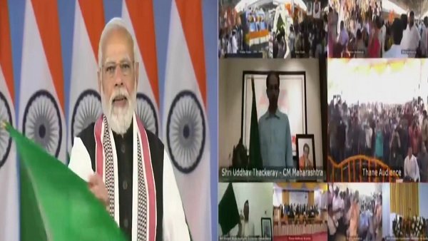 PM Modi dedicates to nation railway lines connecting Thane and Diva