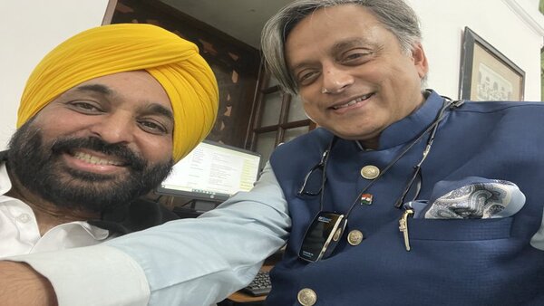 'Parliamentary camaraderie': Shashi Tharoor posts selfie with Bhagwant Mann