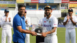 'Well deserved, well earned': Kohli felicitated for 100th Test