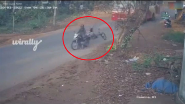 Kerala boy hits a bike, seconds later bicycle crushed by bus; kid miraculously escapes [Viral video]