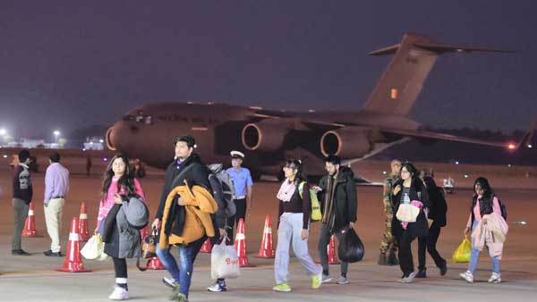 Operation Ganga: Air India flight carrying 600 students evacuated from Sumy lands in Delhi