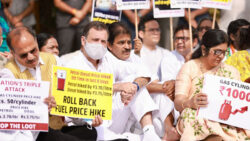 Rahul Gandhi leads fuel hike protest by Congress MPs in Delhi