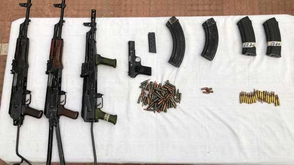 Chinese pistol, AK-47s seized near terrorist hideout near LoC