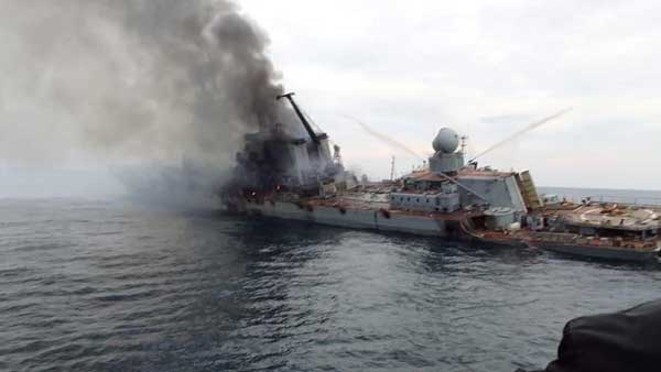 Watch: Final moment of Russian warship Moskva