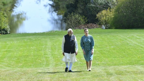 PM Modi takes private tour of Danish counterpart Mette Frederiksen's residence [Pics]