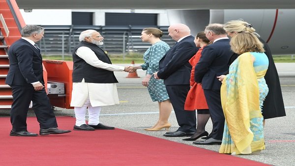 PM Modi arrives in Denmark; to hold discussions with his Danish counterpart