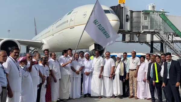 Haj 2022: First batch of 377 pilgrims flagged off from Cochin International Airport