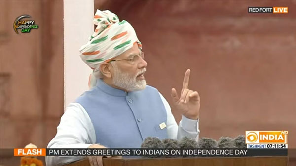 White with Tricolour motif is PM Modi’s turban for 75 year of Indian Independence