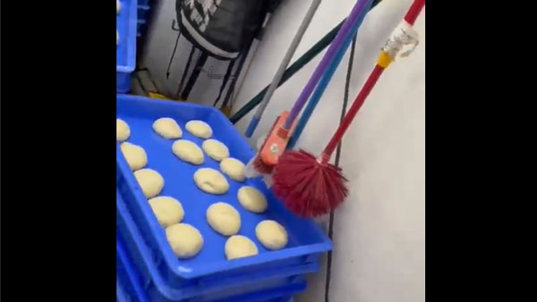 Toilet brushes hanging over Pizza dough at dominos leaves netizens appalled; Video goes viral