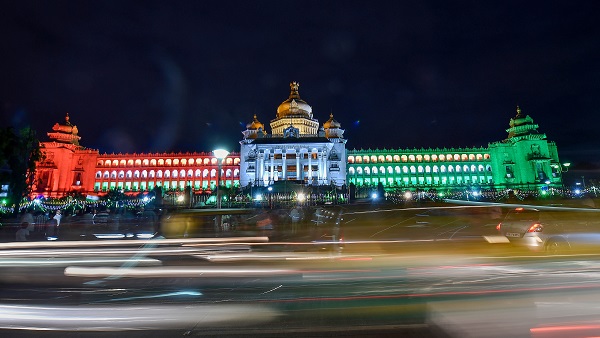 Karnataka's Vidhana Soudha illuminated in Tricolour