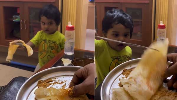 Video of toddler serving Dosa will make you go aww. Watch