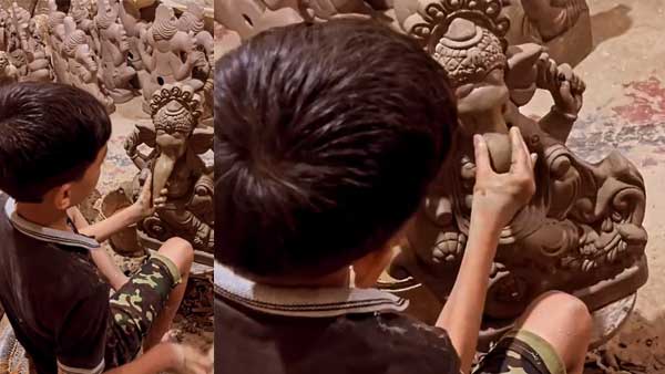 Anand Mahindra shares video of little boy making Ganesha sculpture: Some are not at all impressed