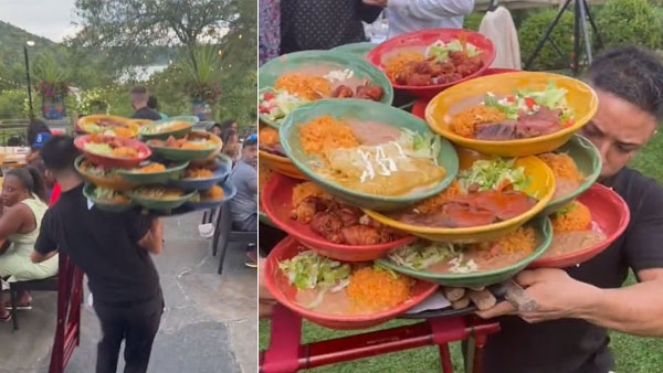 Waiter juggling multiple plates at restaurant stuns internet: Watch viral video