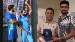 Watch: Shami shares tricks of trade with Afridi, Gavaskar advises Babar