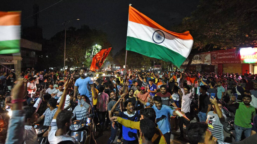 Traffic jam in Pune as fans celebrate India's win over Pakistan