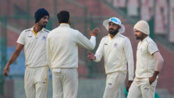 TN Ranji players brave Delhi cold with skull caps on Day 1