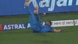 Watch: Rahul Tripathi takes a splendid catch on debut