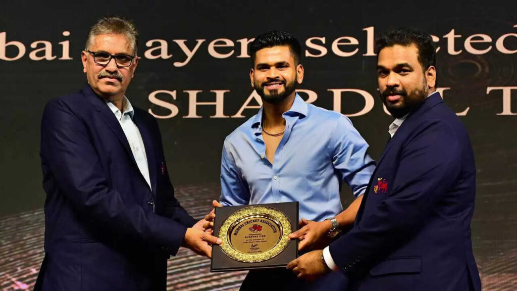 Shreyas Iyer honoured at annual Mumbai Cricket Association Awards