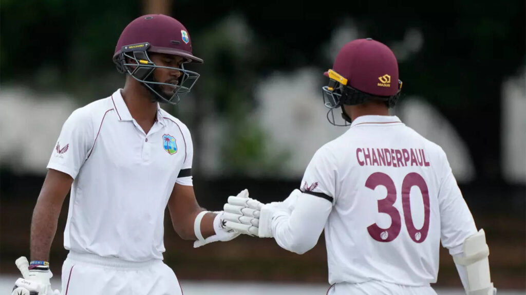 1st Test, Day 1: Brathwaite, Chanderpaul hit half-centuries for Windies